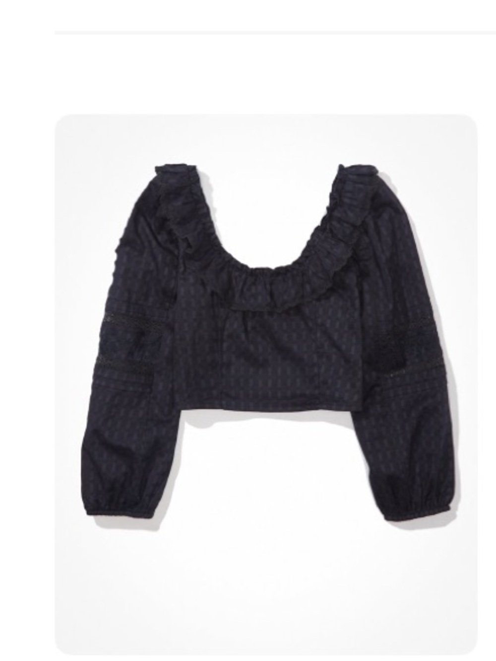 AE Cropped Scoop Neck Long-Sleeve
Ruffle Shirt
